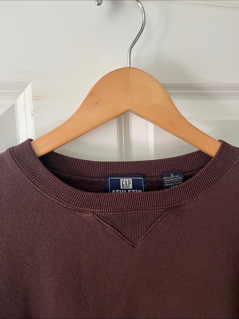 Vintage GAP Brown 80s 90s Pullover Crewneck Oversized Sweatshirt Unisex Sz small - Picture 4 of 6